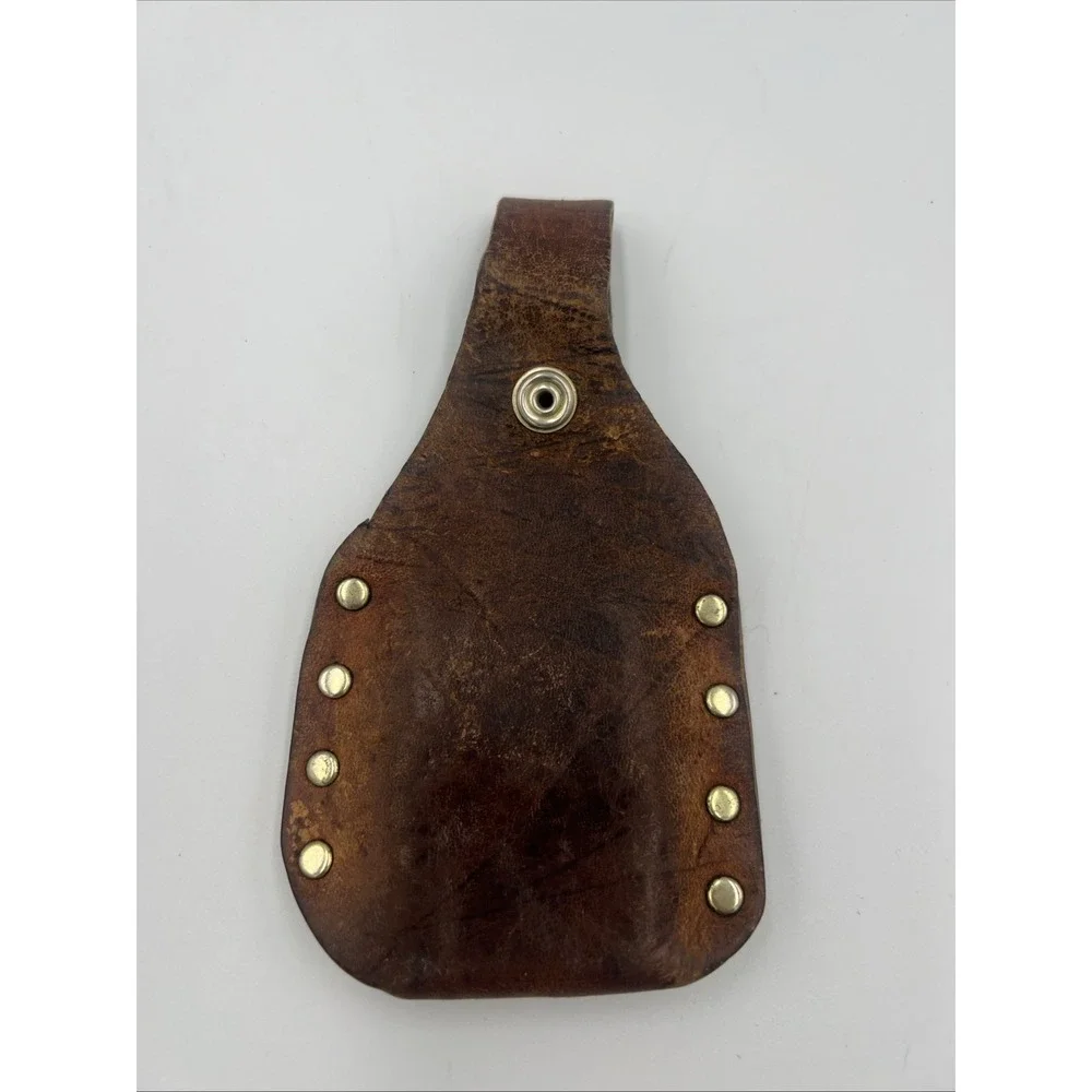 Vintage Western Leather Sheath Star Concho Tooled Brown USA‎ Zippo Lighter Case